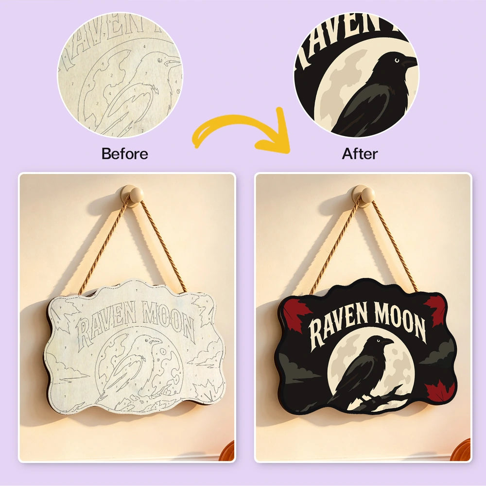 Paint by Numbers - Wooden Door Hanger | Raven Moon