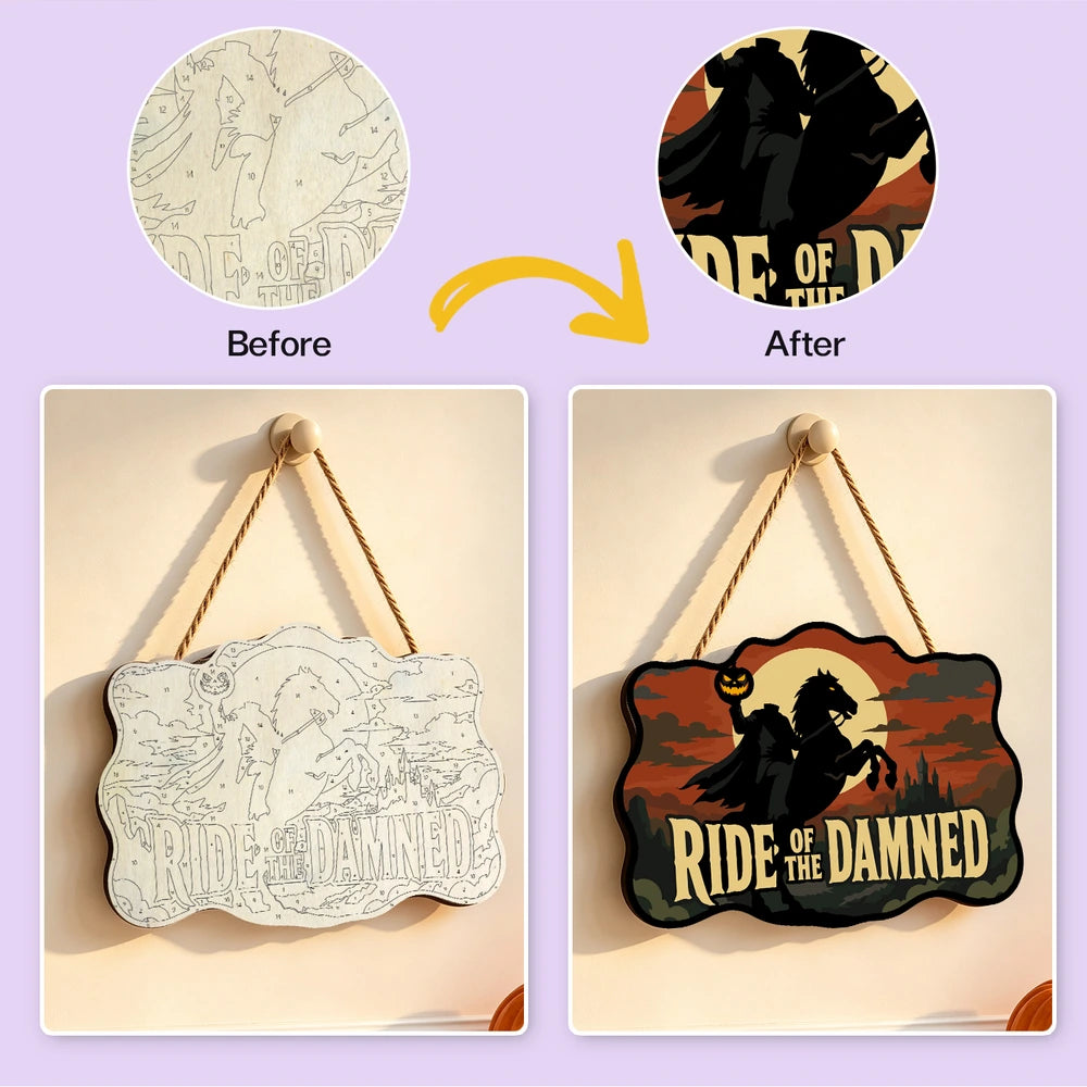 
Paint by Numbers - Wooden Door Hanger | Ride of the Damned