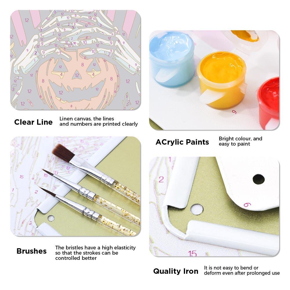 Paint by Numbers – Halloween Skeleton Art | The Trickster Pumpkins