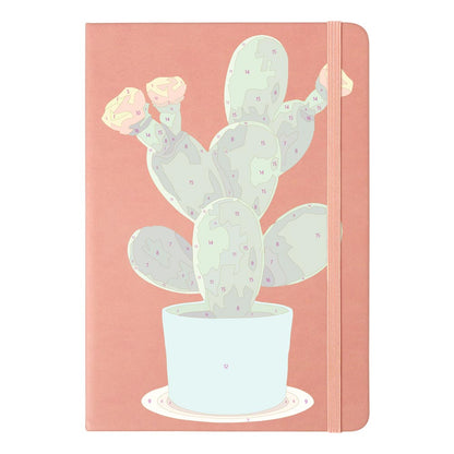 Paint by Numbers Hardcover Journal Notebook - Flowering Cactus