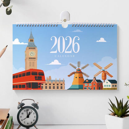 Paint by Numbers - 2026 Wall Calendar - World Landmarks Edition