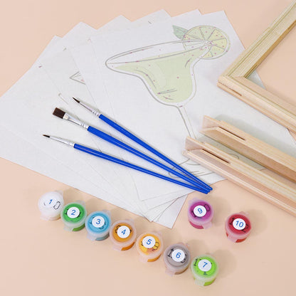 Paint by Numbers – 6 Mini Paintings | Classic Cocktail Glasses Set