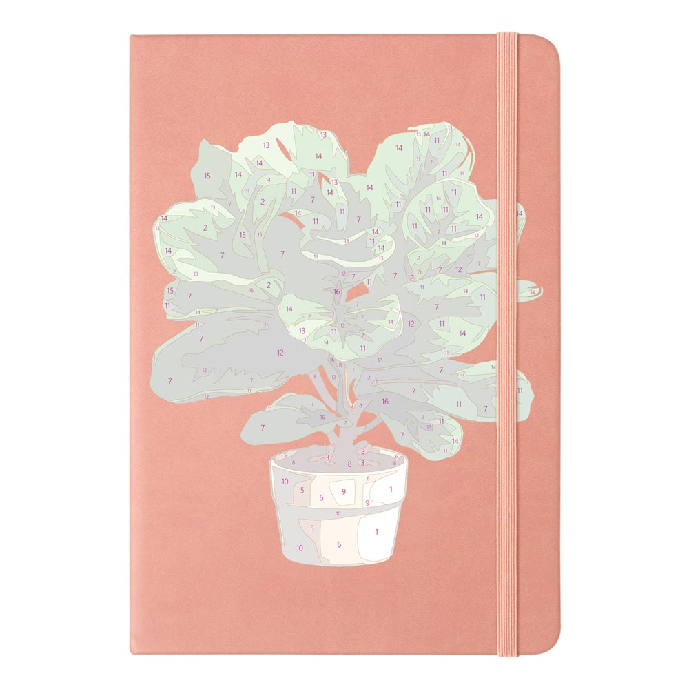 Paint by Numbers Hardcover Journal Notebook - Potted Plant