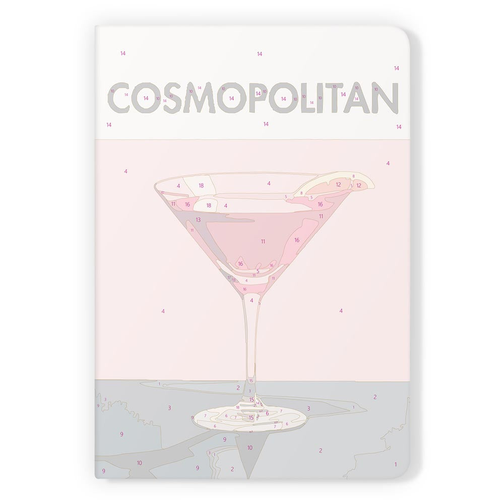 Paint by Numbers Hardcover Journal Notebook - Cosmopolitan Cocktail