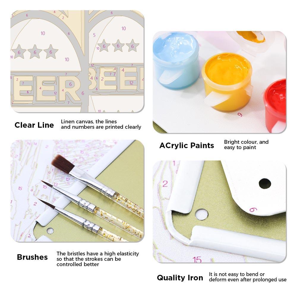 
Paint by Numbers – Vintage Metal Bar Art | Beer Trio Poster