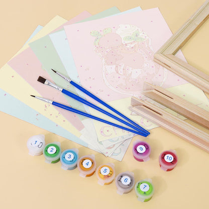 Paint by Numbers – 6 Mini Paintings | Retro Ice Cream & Drinks Set