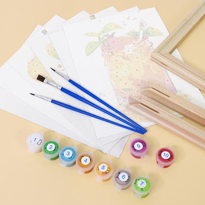 Paint by Numbers – 6 Mini Paintings | Mason Jar Fruit Drinks Set
