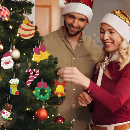 Paint by Numbers – 8 Christmas Ornaments – Festive Bells, Santa & Holiday Cheer Set
