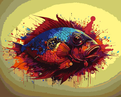 Paint By Numbers - Fish 001 - by Guenter Puschmann