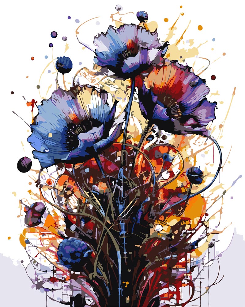 Paint By Numbers - Flowers 003 - by Guenter Puschmann