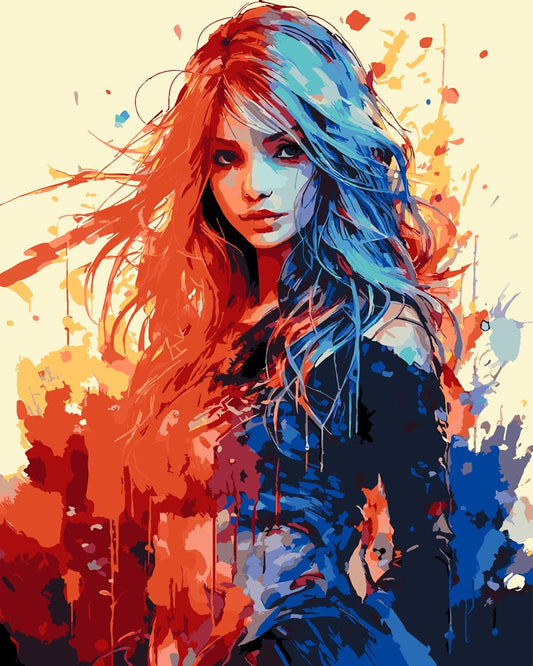Paint By Numbers - Red meets Blue 0481 - by Guenter Puschmann