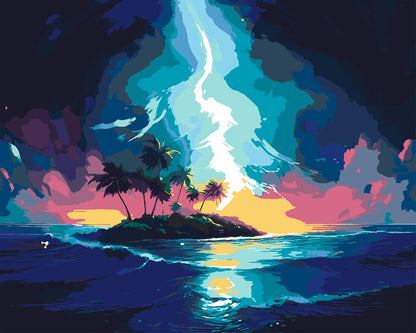 Paint By Numbers - Stormy Island 0030 - by Guenter Puschmann