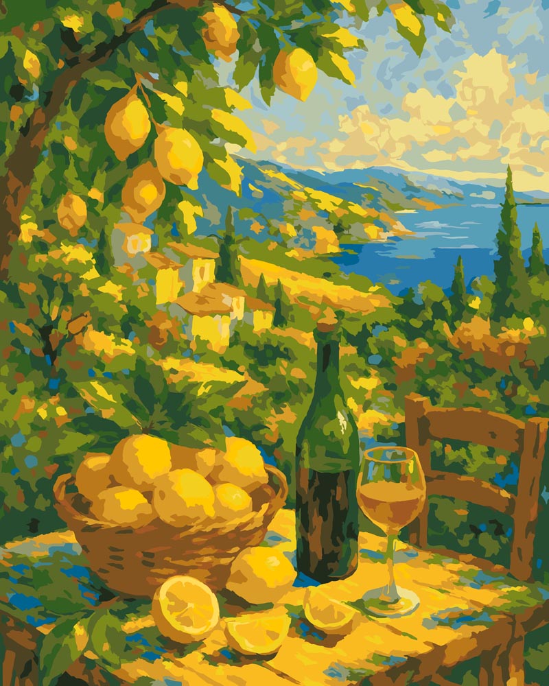 Paint by Numbers - Oranges with a View – Amalfi Morning Still Life