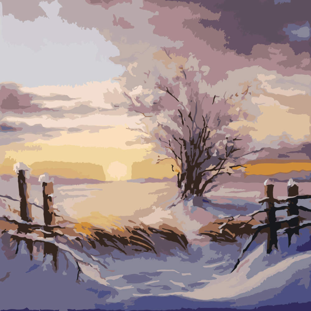 
Paint by Numbers – Rolling Hills beneath Soft Sky - by Mariia Sukalova