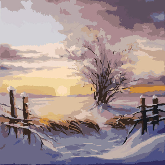 Paint by Numbers – Rolling Hills beneath Soft Sky - by Mariia Sukalova