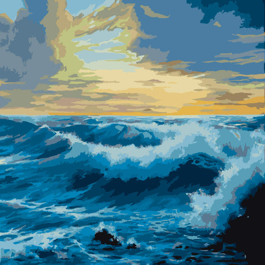 Paint by Numbers – Calm Open Sea with Sailing Boats - by Mariia Sukalova