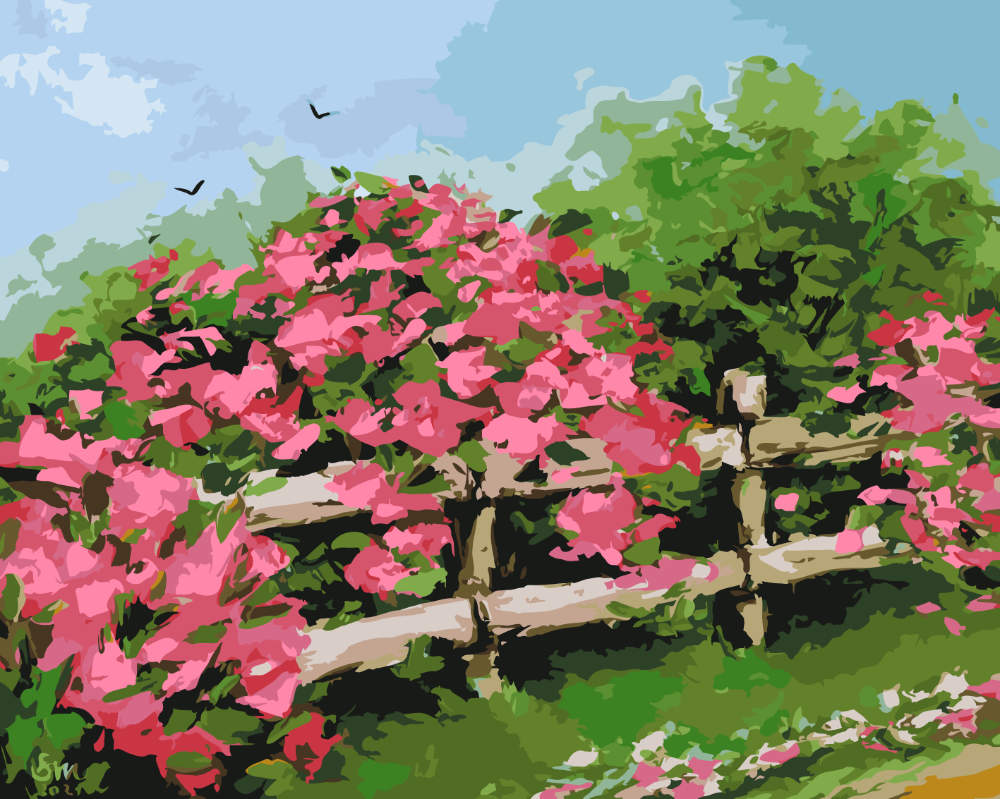 Paint by Numbers – Peaceful River with Tall Reeds - by Mariia Sukalova