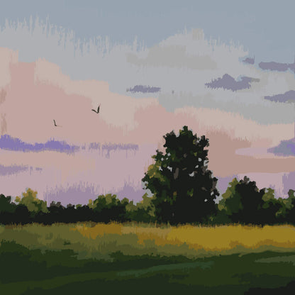 Paint by Numbers – Winter Forest at Golden Dusk - by Mariia Sukalova