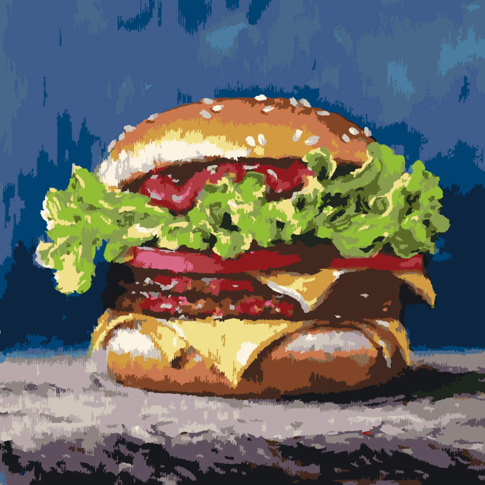 Paint by Numbers - Pink Sunset over Meadow - by Mariia Sukalova