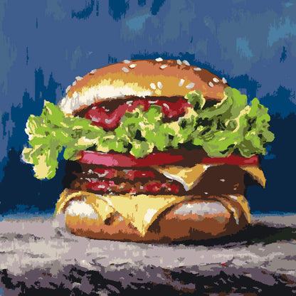 Paint by Numbers - Pink Sunset over Meadow - by Mariia Sukalova