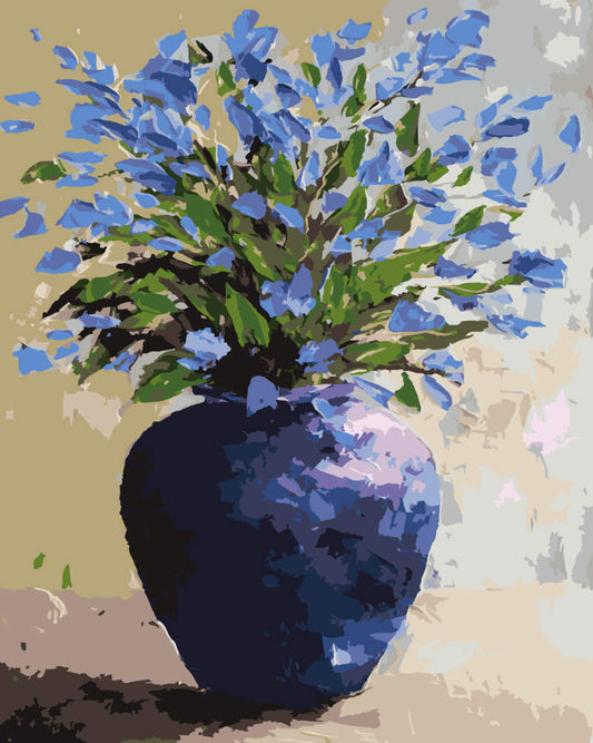 Paint by Numbers – Blue Flowers - by Mariia Sukalova