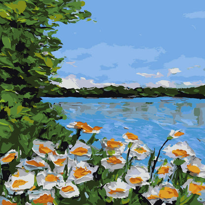 Paint by Numbers - Sunflower Field at Sunset - by Mariia Sukalova