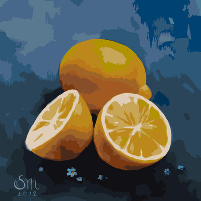 Paint by Numbers - Green Field and Forest Edge - by Mariia Sukalova