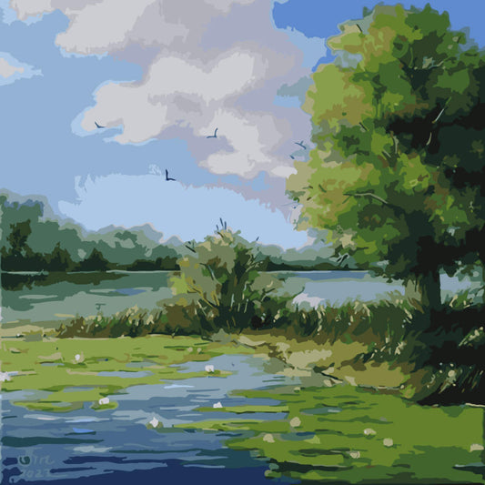 Paint by Numbers - Cabin by the Forest - by Mariia Sukalova