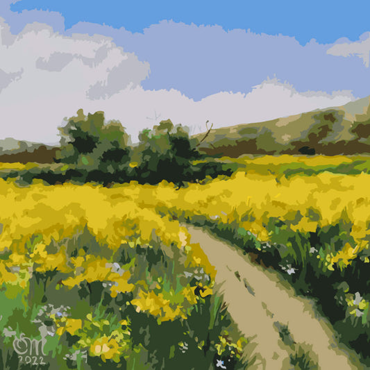 Paint by Numbers - Meadow Stream at Dusk - by Mariia Sukalova