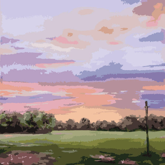 Paint by Numbers - Meadow Stream at Dusk - by Mariia Sukalova