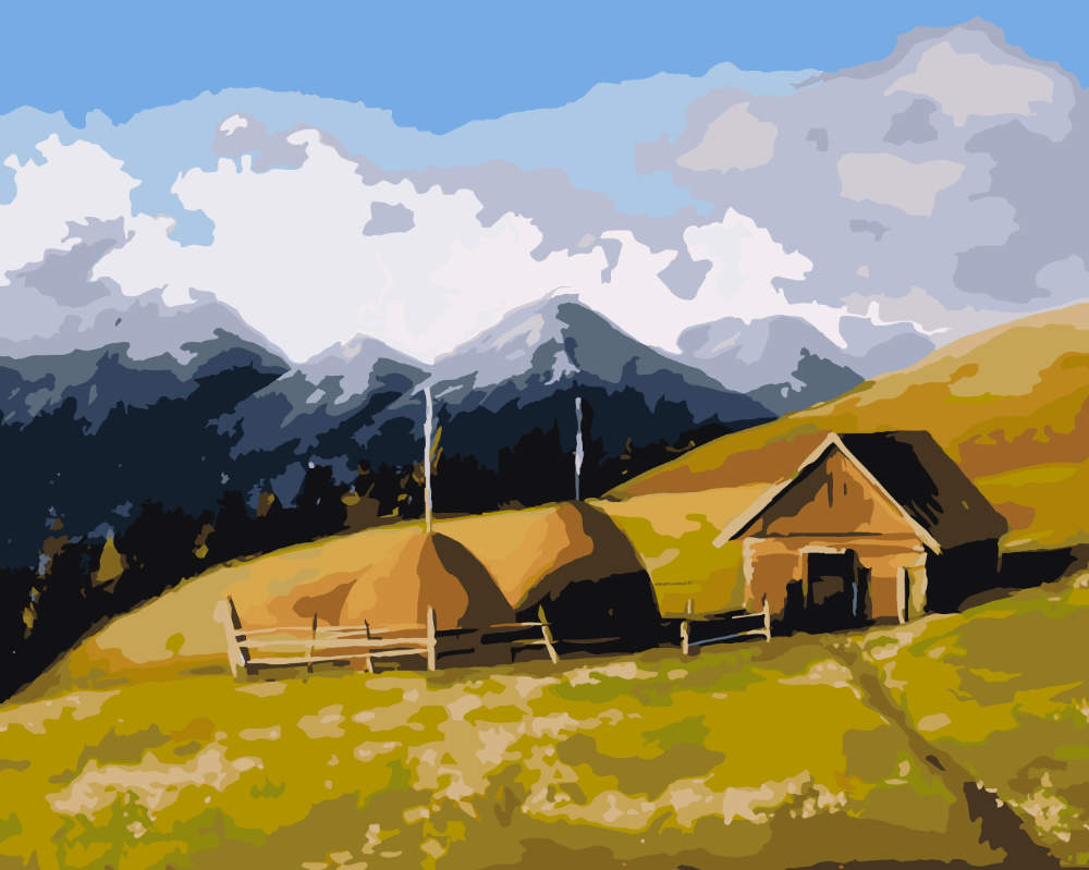 Paint by Numbers – Cozy Mountain Cabin - by Mariia Sukalova