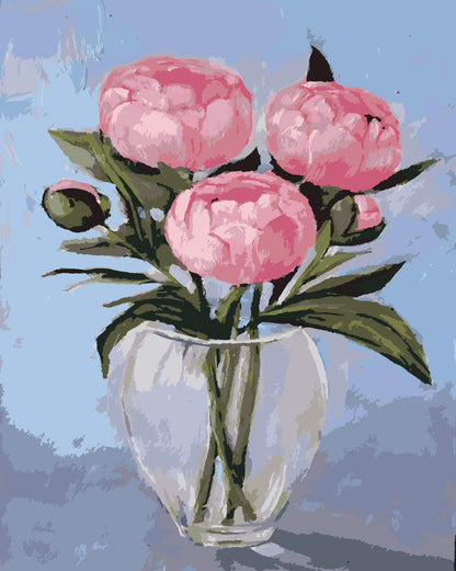 Paint by Numbers – Pink Peonies in a Vase - by Mariia Sukalova
