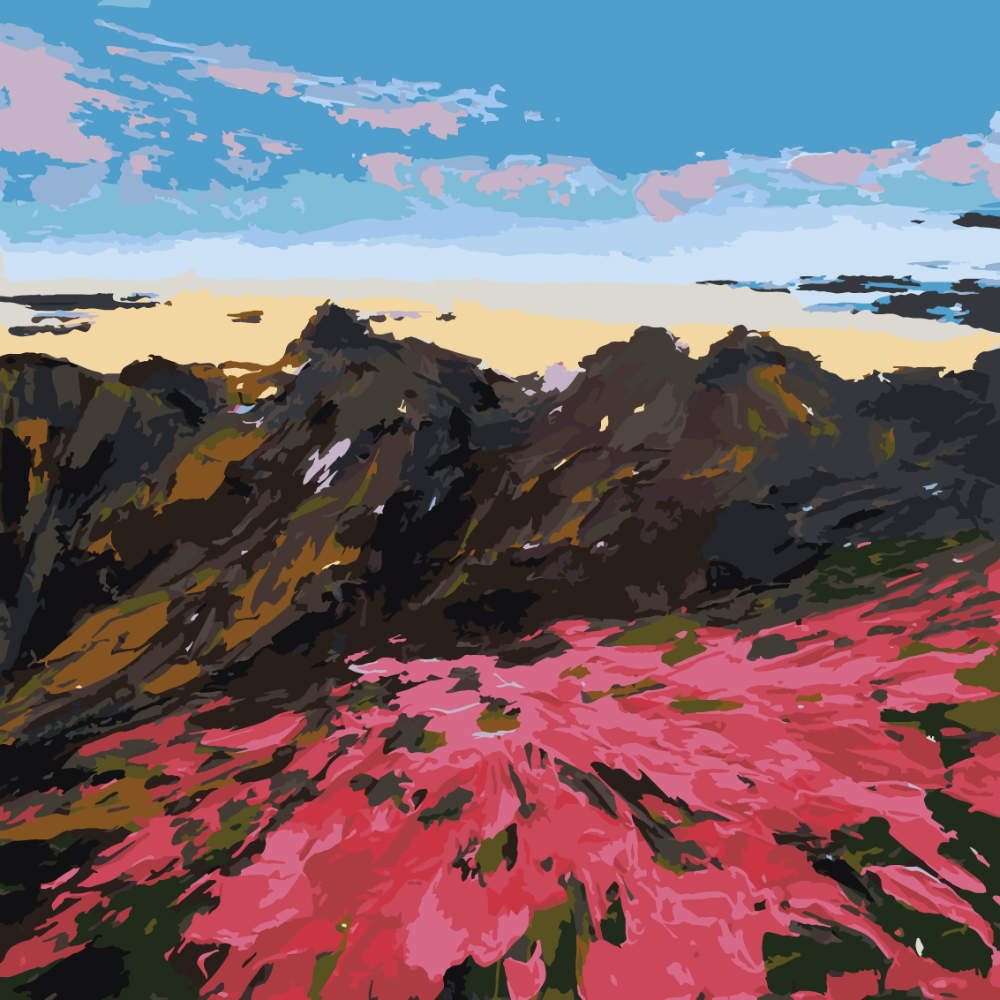 Paint by Numbers - Meadow Stream at Dusk - by Mariia Sukalova