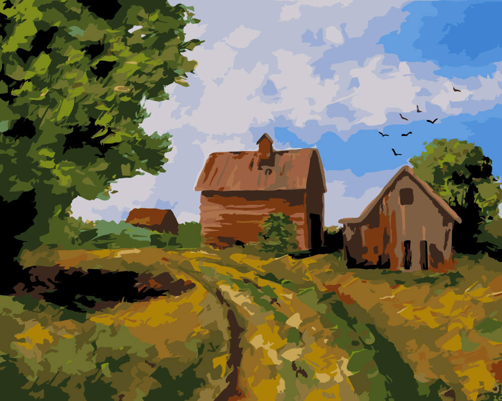 
Paint by Numbers - Rustic Farm Path - by Mariia Sukalova