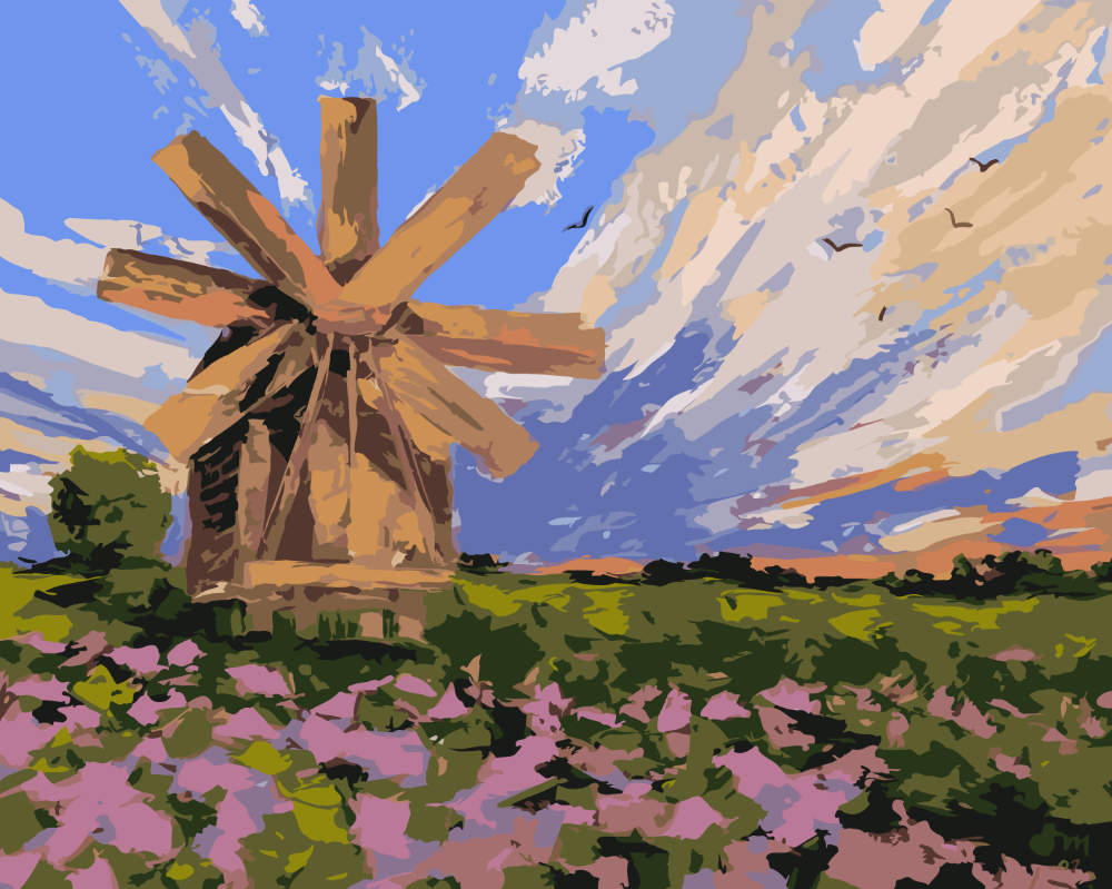 Paint by Numbers - Windmill in Bloom - by Mariia Sukalova