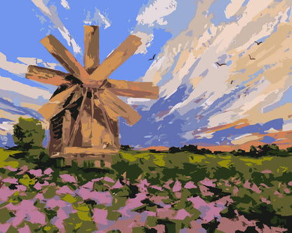 Paint by Numbers - Windmill in Bloom - by Mariia Sukalova