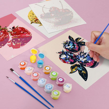 Paint by Numbers – 6 Mini Paintings | Disco Fruit Pop Art Set