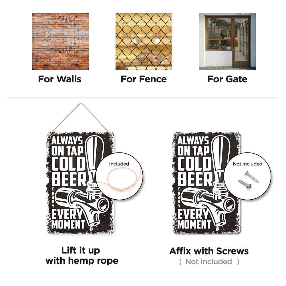 Paint by Numbers – Vintage Metal Bar Art | Cold Beer on Tap (B/W)