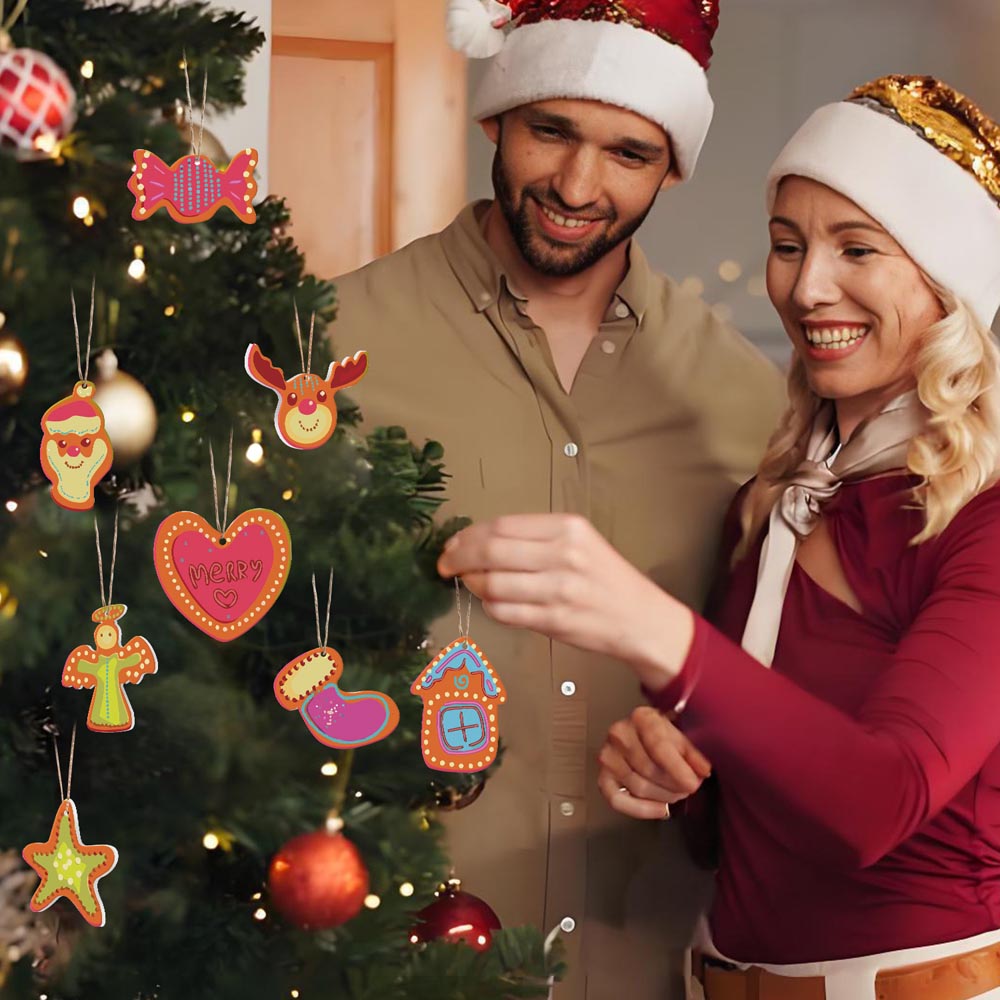 Paint by Numbers – 8 Christmas Ornaments – Colorful Reindeer, Santa & Festive Shapes Set