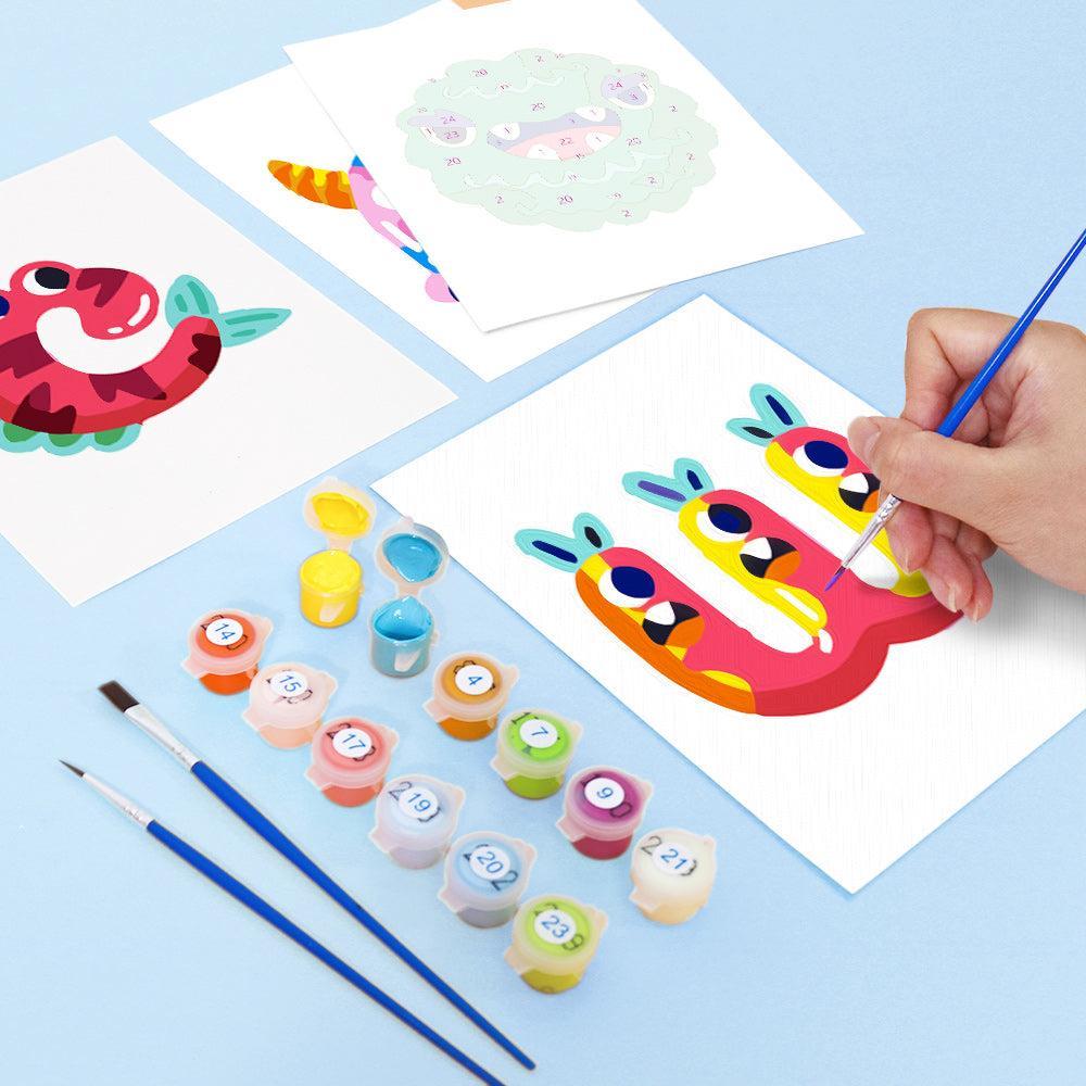 Paint by Numbers – Alphabet Painting Kit | A to Z Cute Monster Letters