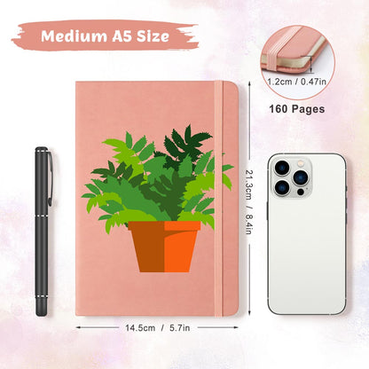 Paint by Numbers Hardcover Journal Notebook - Green Potted Plant