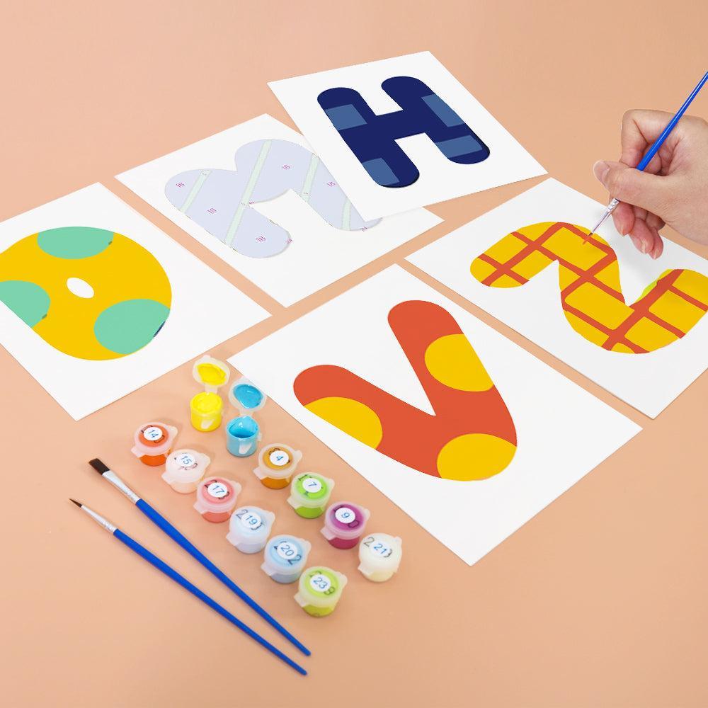 Paint by Numbers – Alphabet Painting Kit | A to Z Abstract Letters