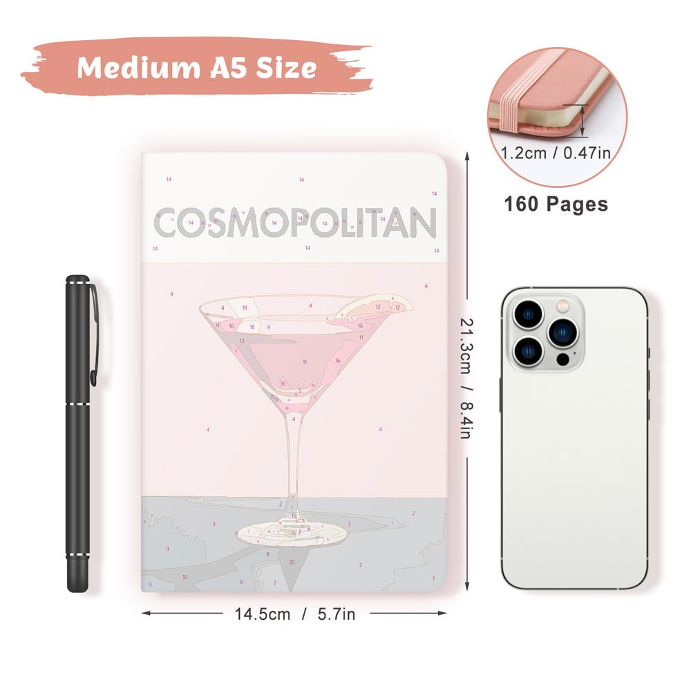 
Paint by Numbers Hardcover Journal Notebook - Cosmopolitan Cocktail