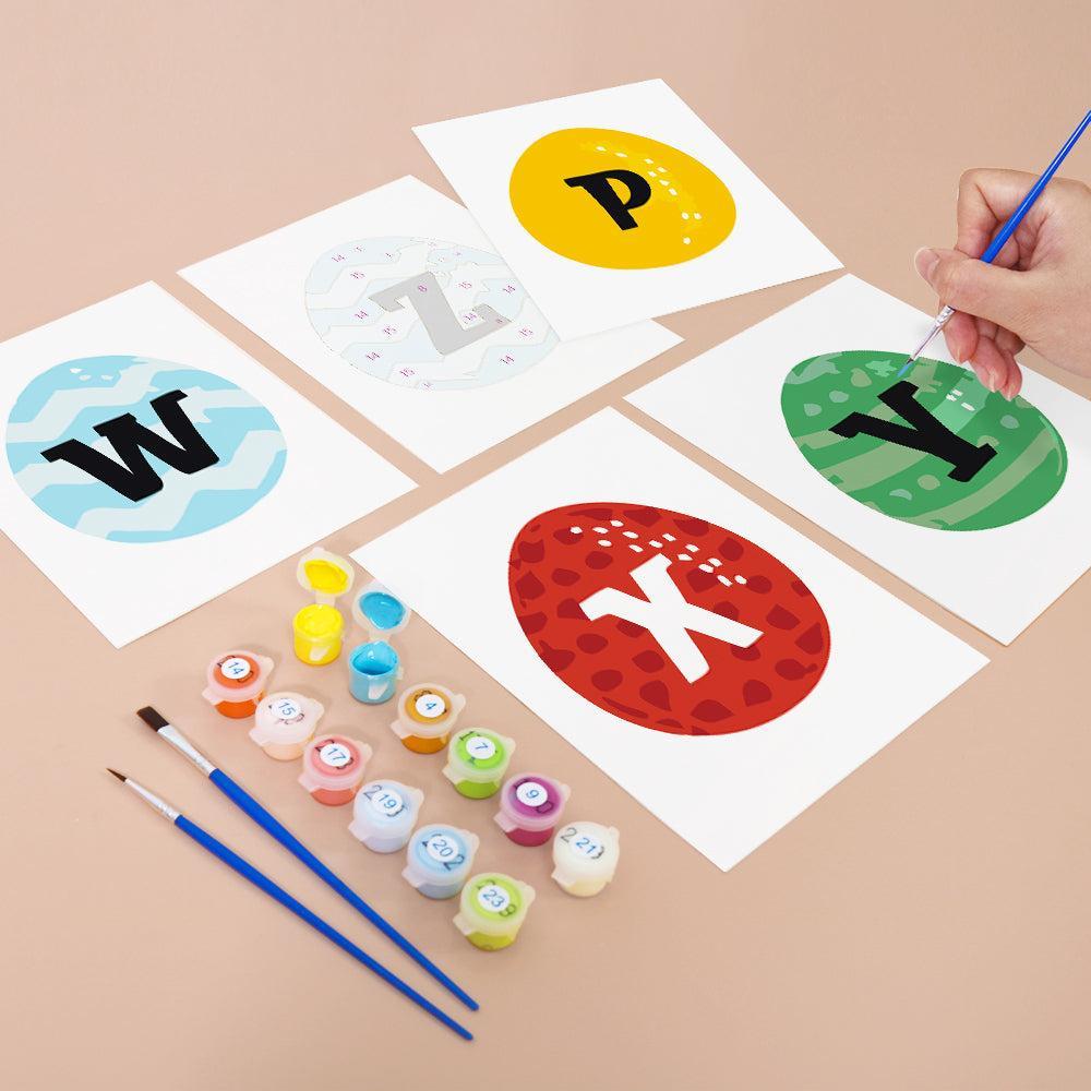 Paint by Numbers – Alphabet Painting Kit | A to Z Easter Egg Letters