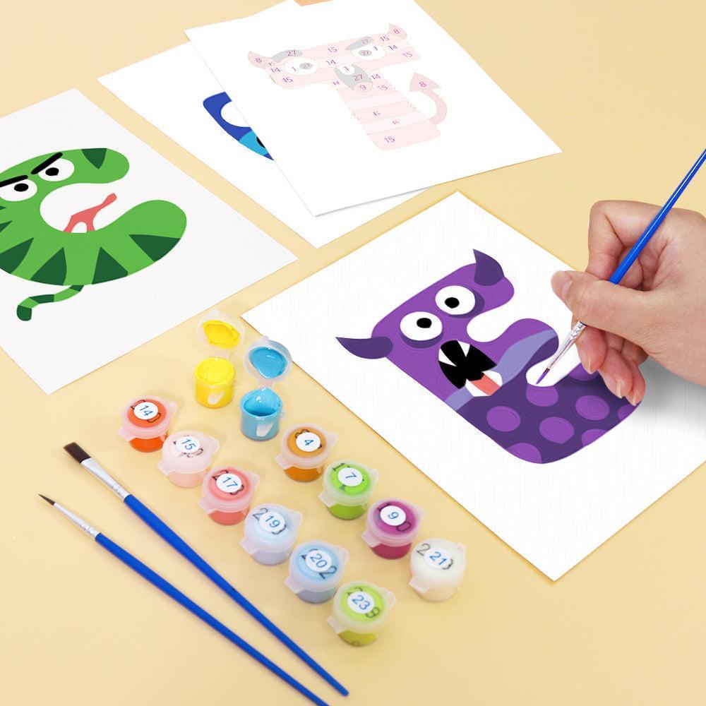 
Paint by Numbers – Alphabet Painting Kit | Bold & Colorful Monsters A–Z