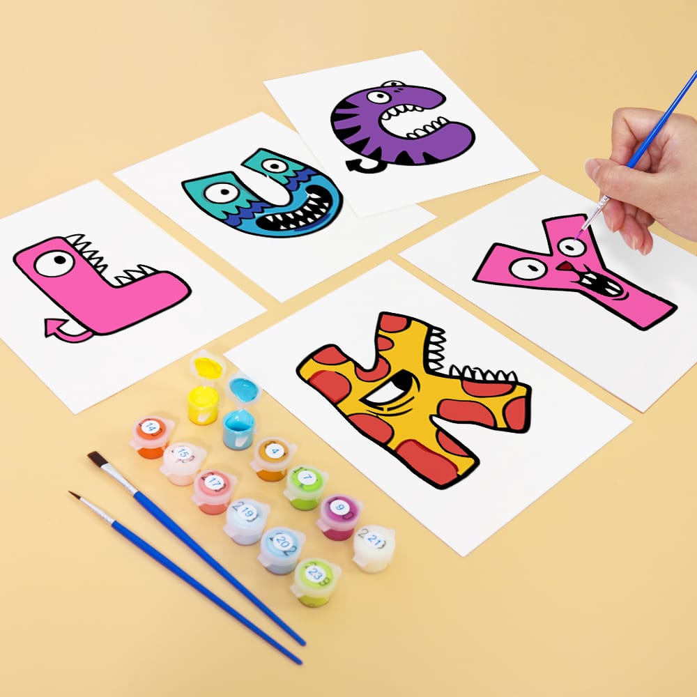 
Paint by Numbers – Alphabet Painting Kit | A to Z Monster Letters