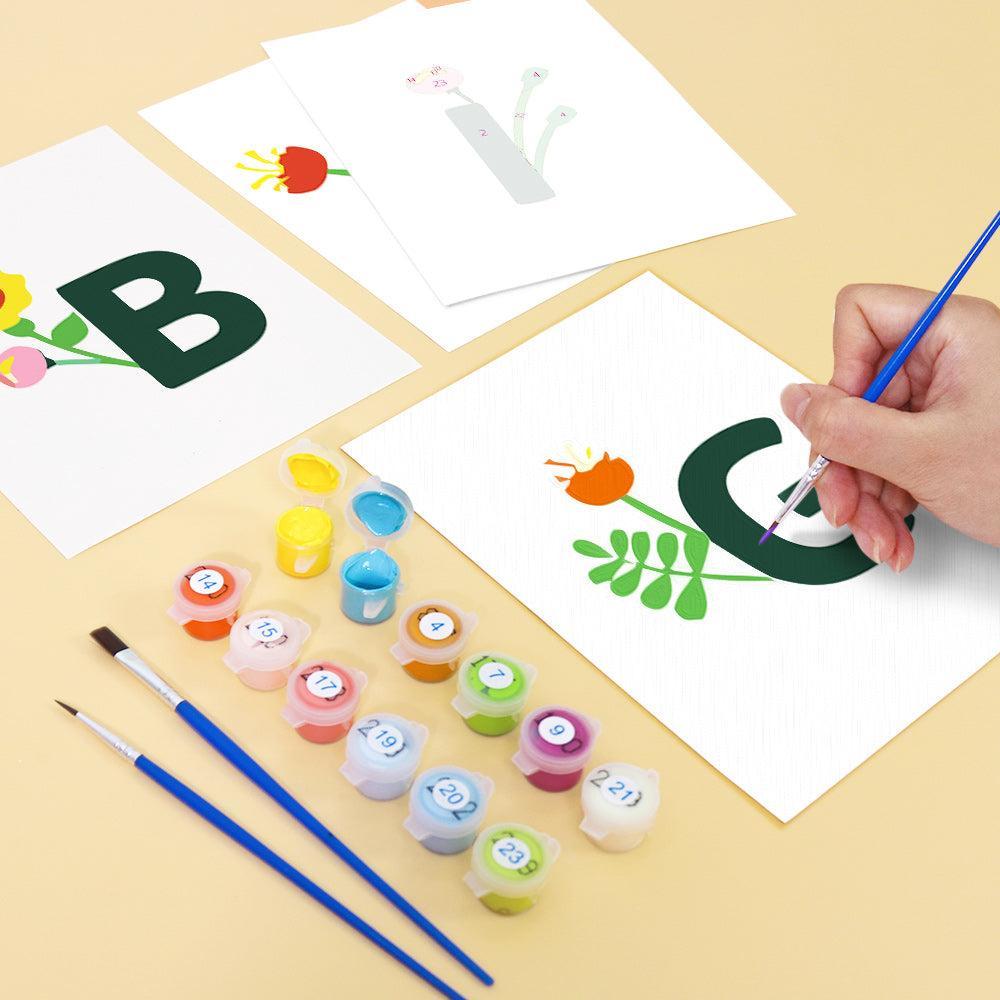 Paint by Numbers – Alphabet Painting Kit | A to Z Floral Letters