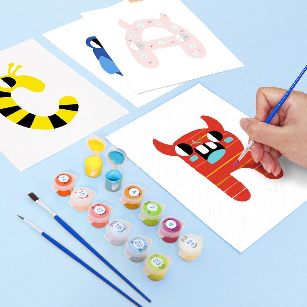 Paint by Numbers – Alphabet Painting Kit | A to Z Funny Monsters