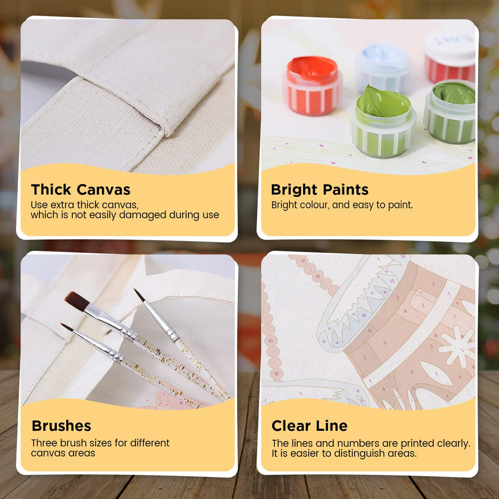 Paint by Numbers – DIY Totebag | Winter Mittens