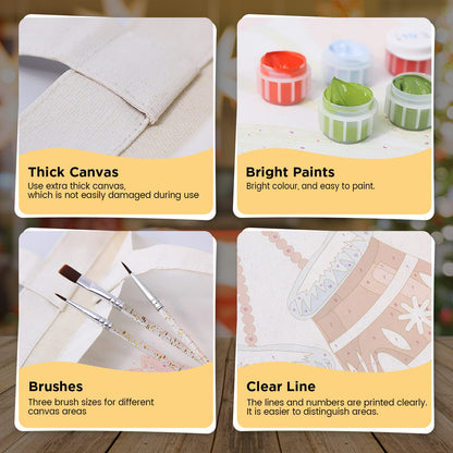 Paint by Numbers – DIY Totebag | Winter Mittens